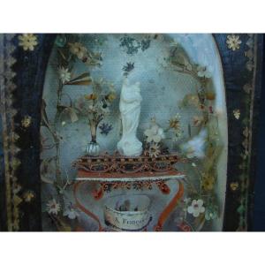 Paperolle Diorama And Reliquary From The 19th Dedicated To Saint François De Paule