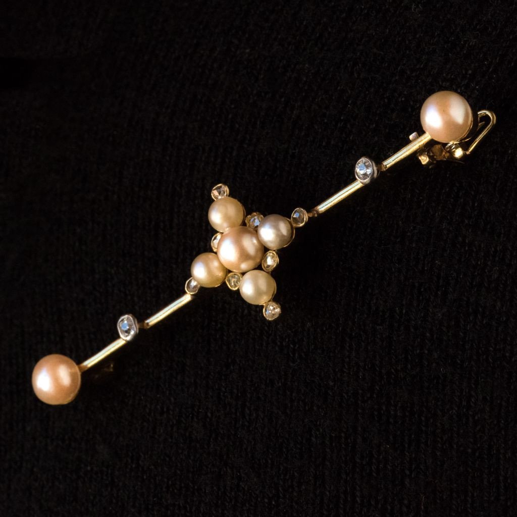 Broche épingle Ancienne Perles Fines-photo-6