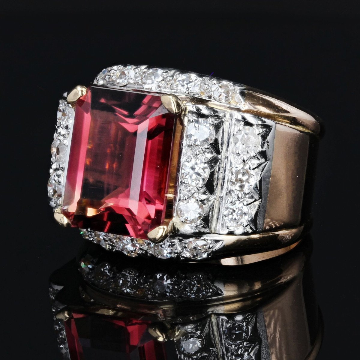 Bague Tank Tourmaline Et Diamants-photo-1