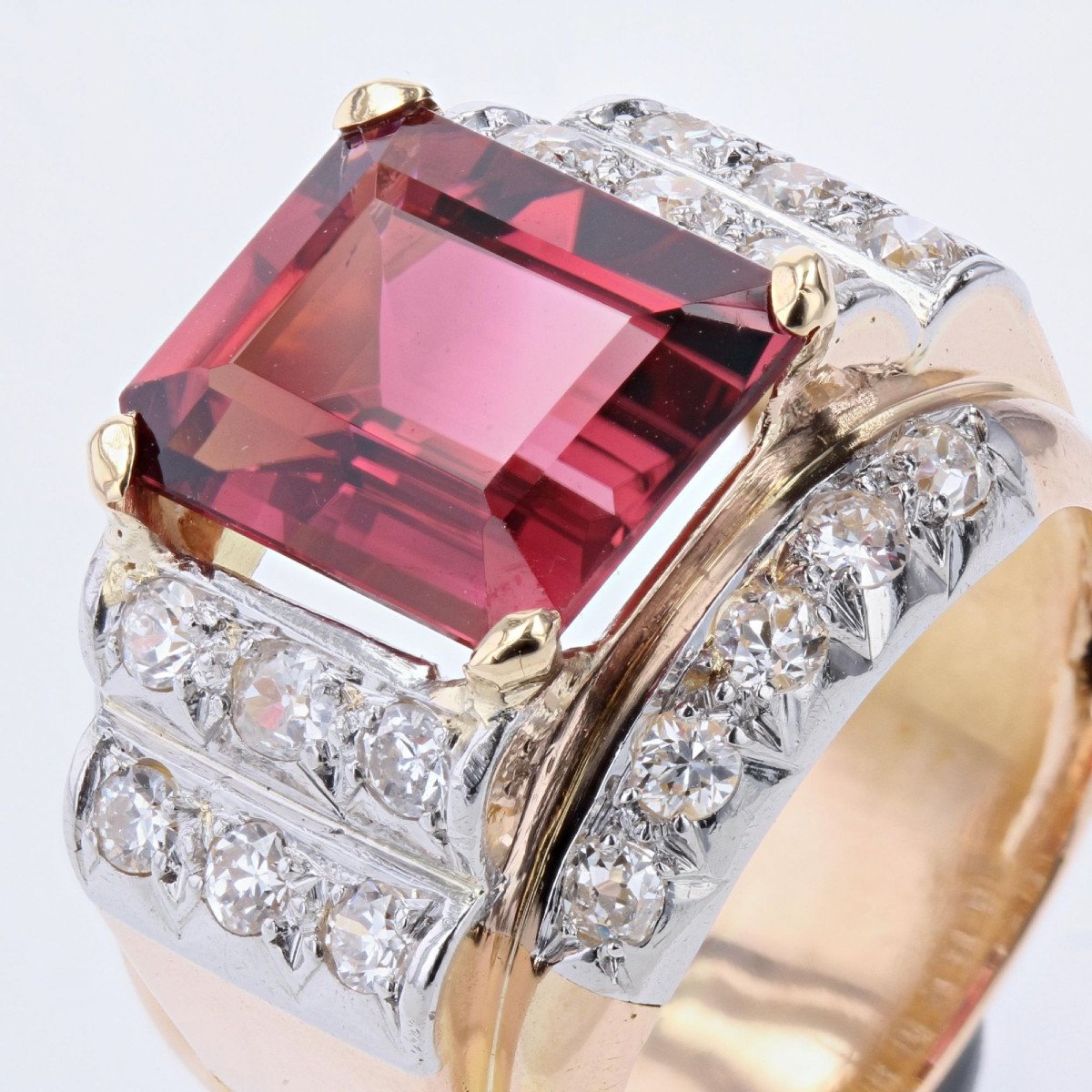 Bague Tank Tourmaline Et Diamants-photo-4