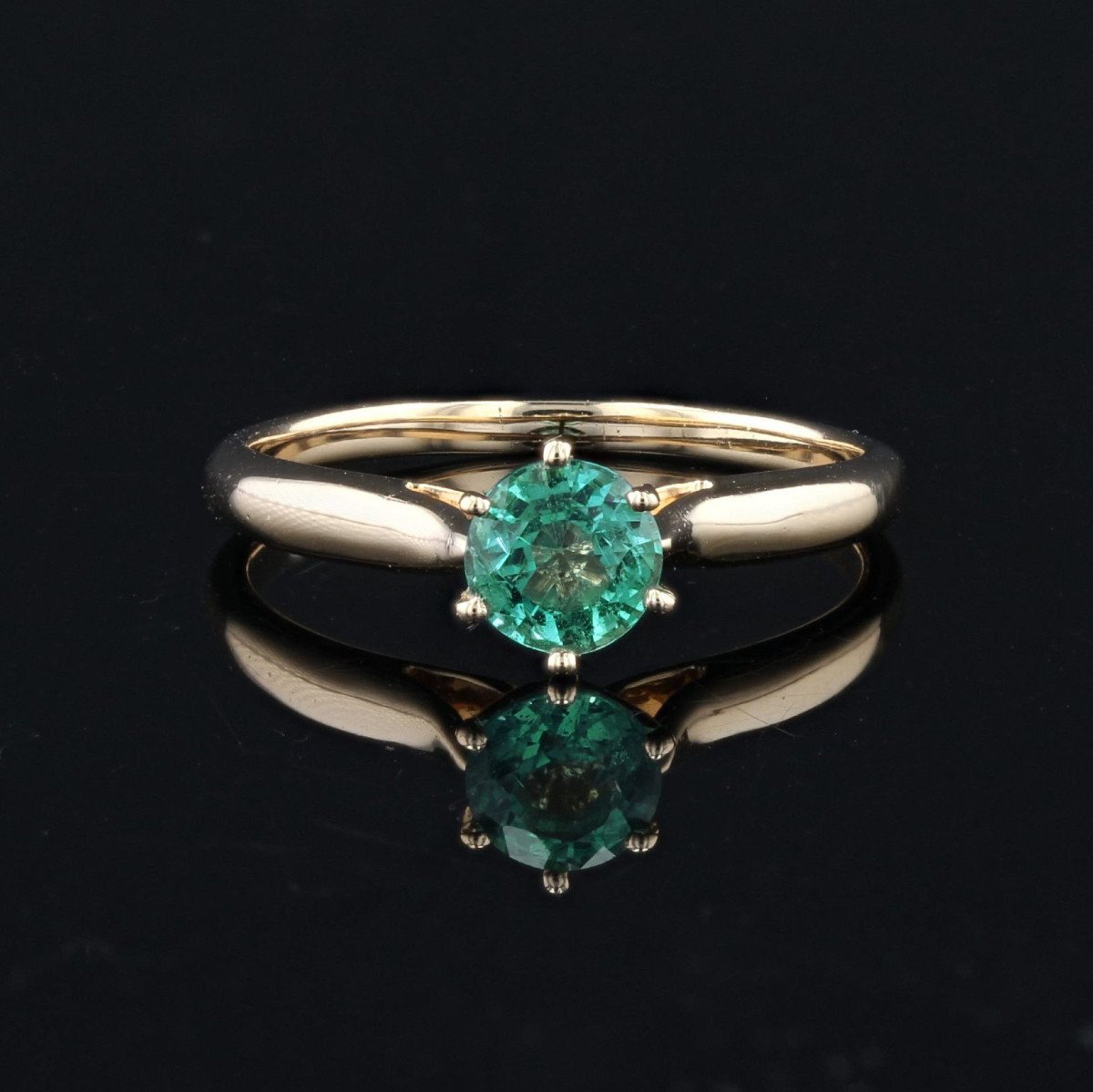 Bague émeraude Or Jaune En Solitaire-photo-4
