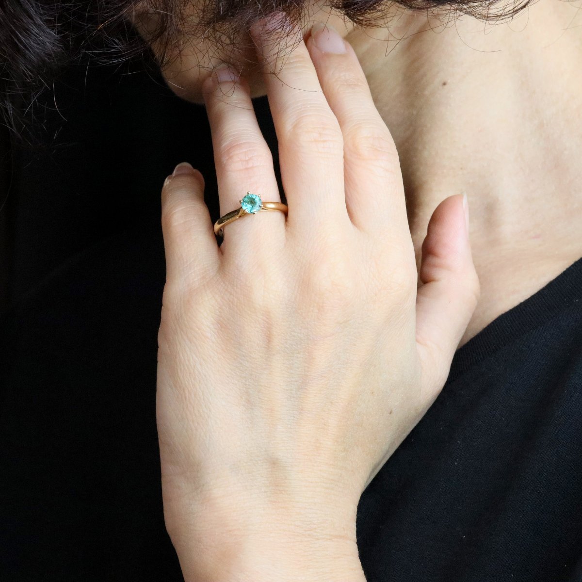 Bague émeraude Or Jaune En Solitaire-photo-1