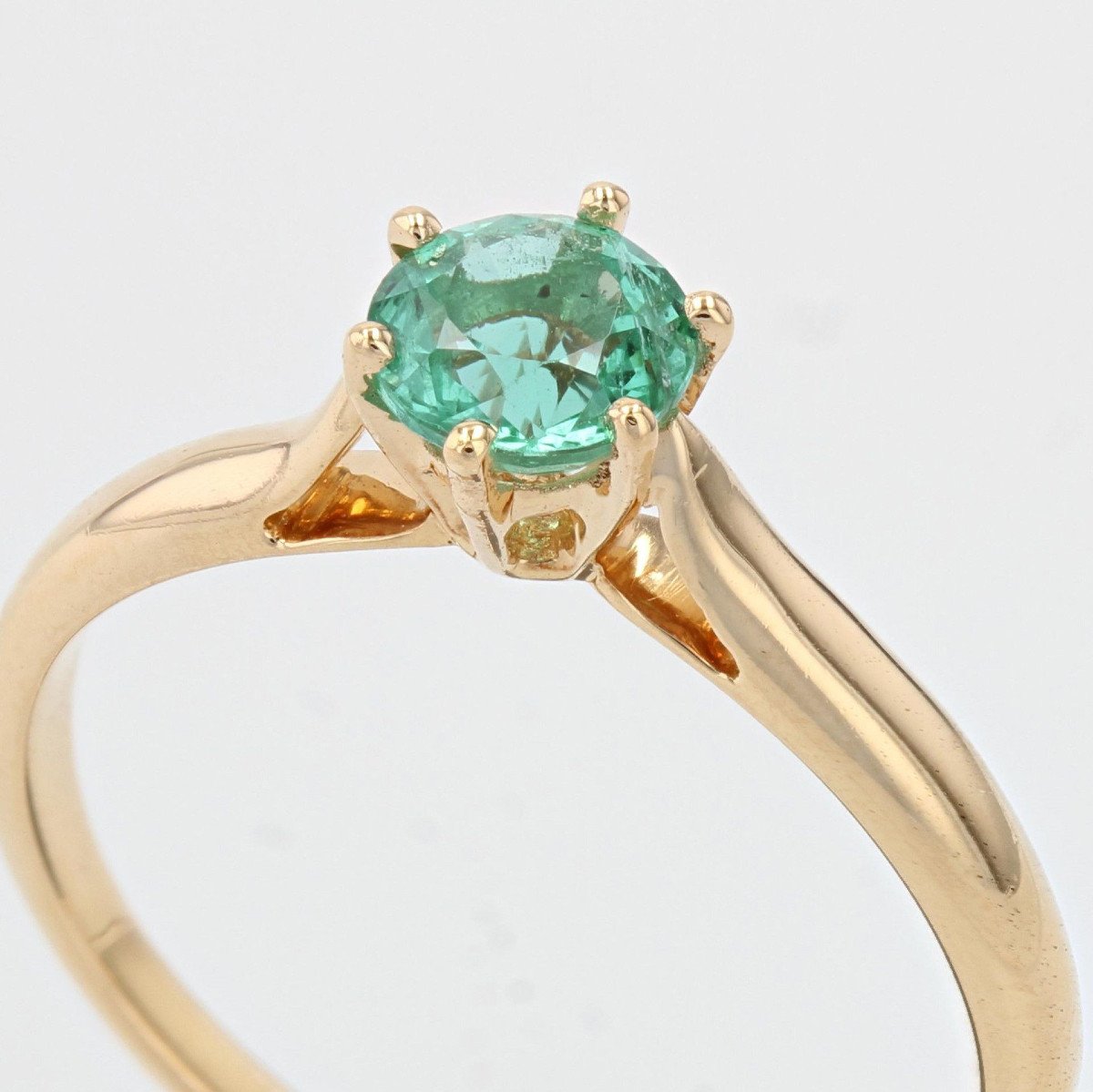 Bague émeraude Or Jaune En Solitaire-photo-4