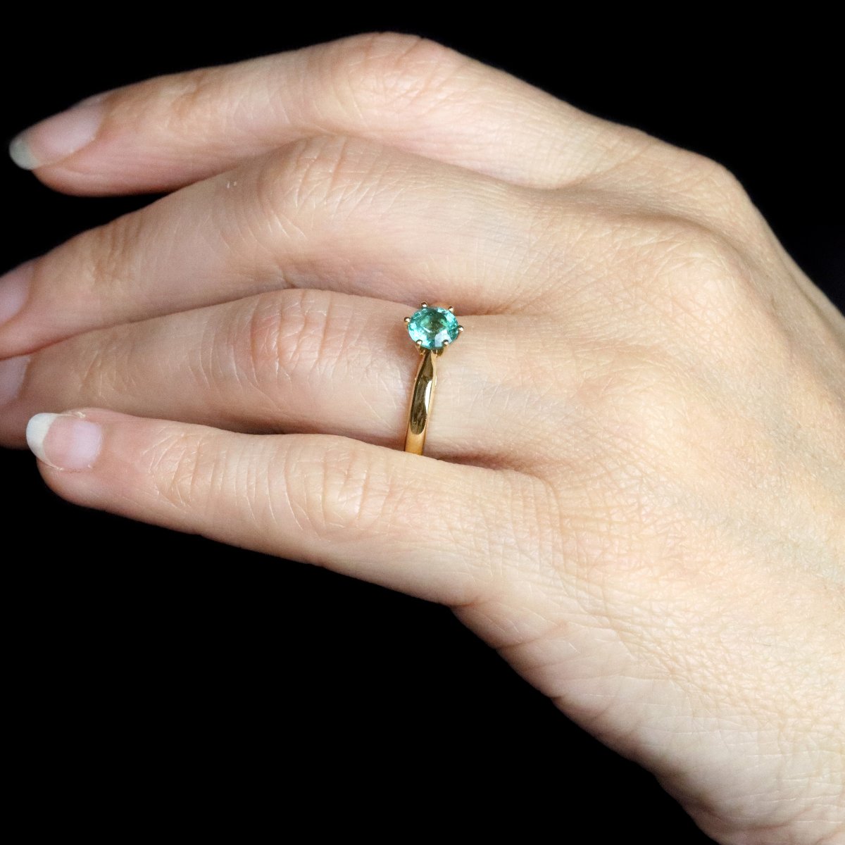 Bague émeraude Or Jaune En Solitaire-photo-7