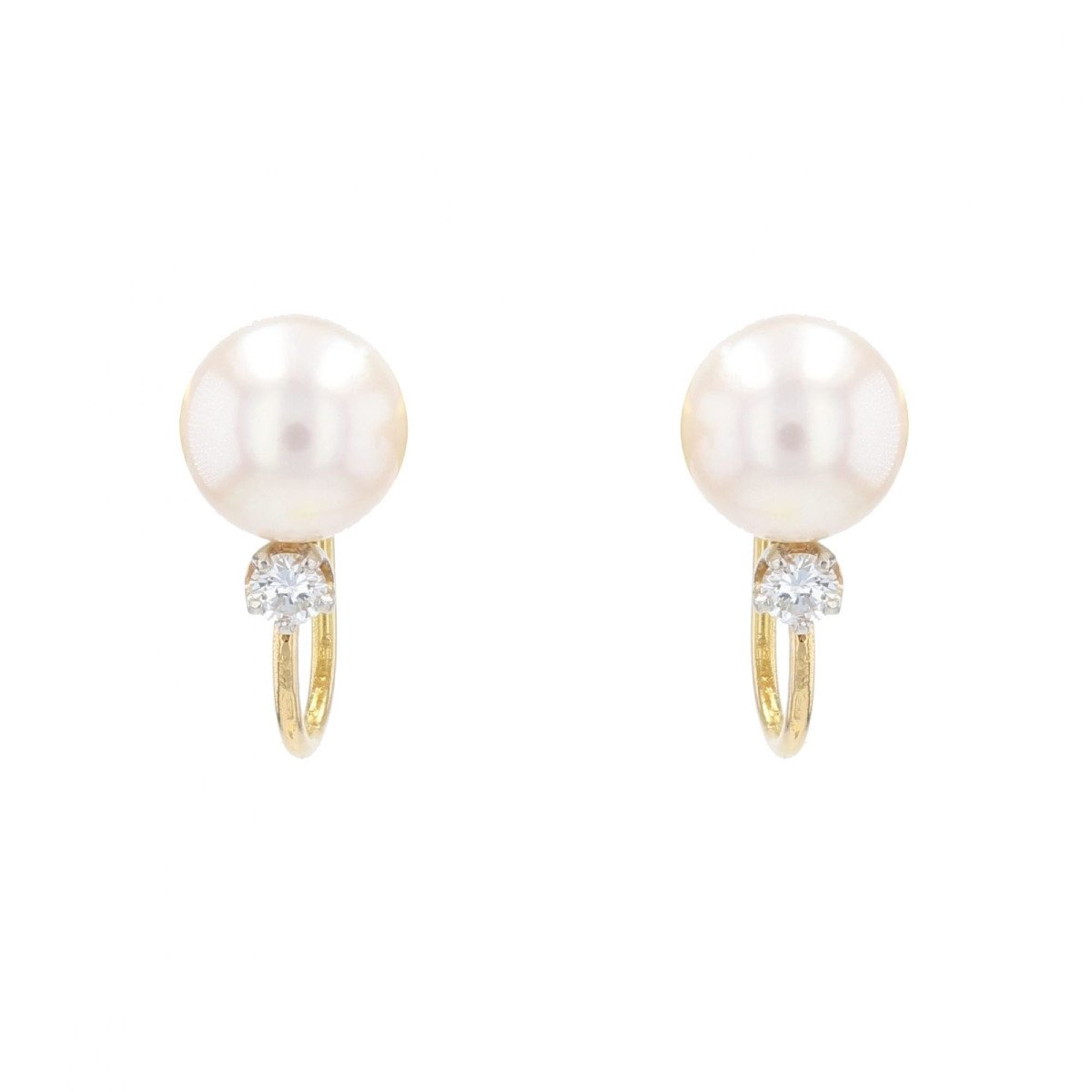 Boucles d'Oreilles Perles Diamants Pour Oreilles Non Percées