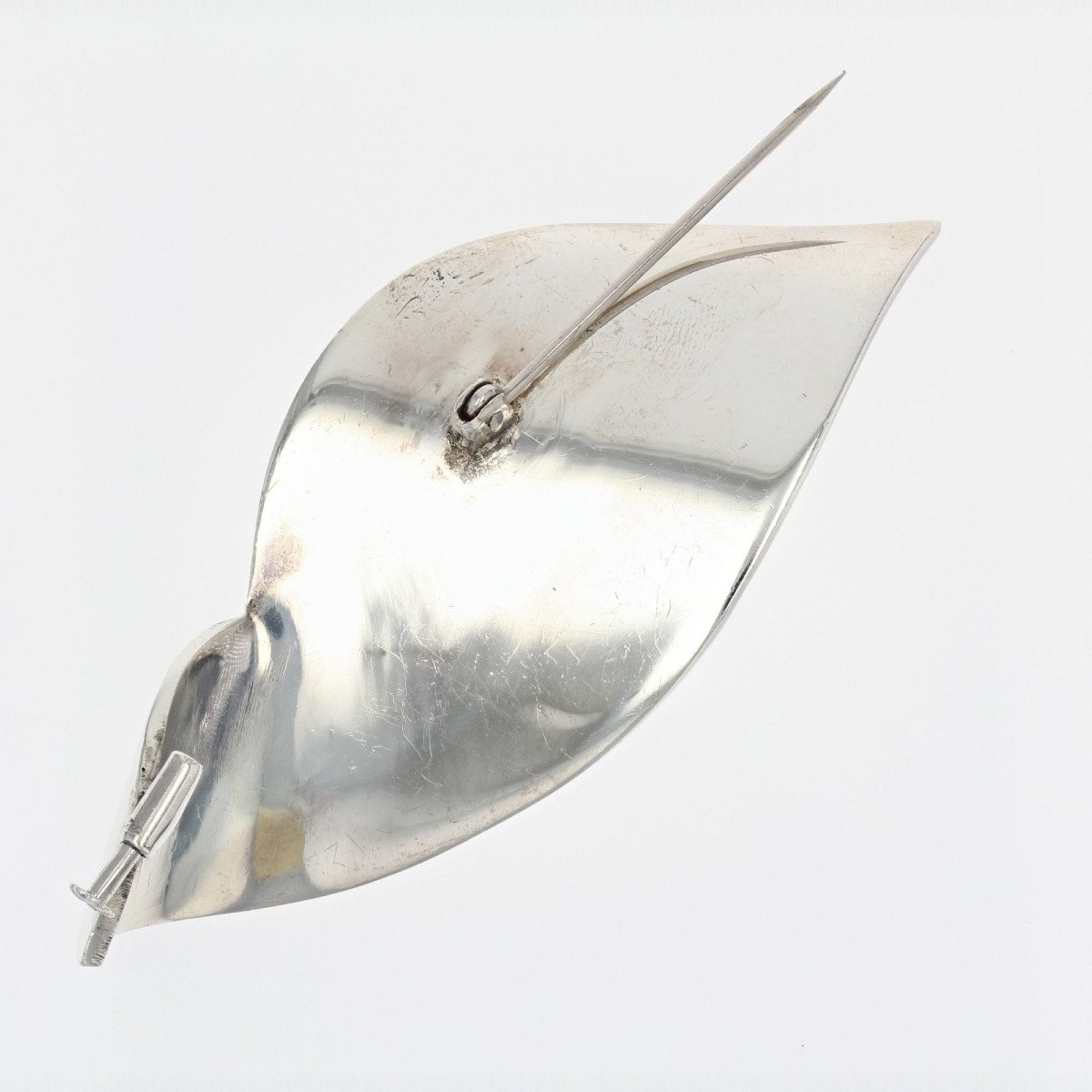 Stylized Leaf Silver Brooch-photo-6