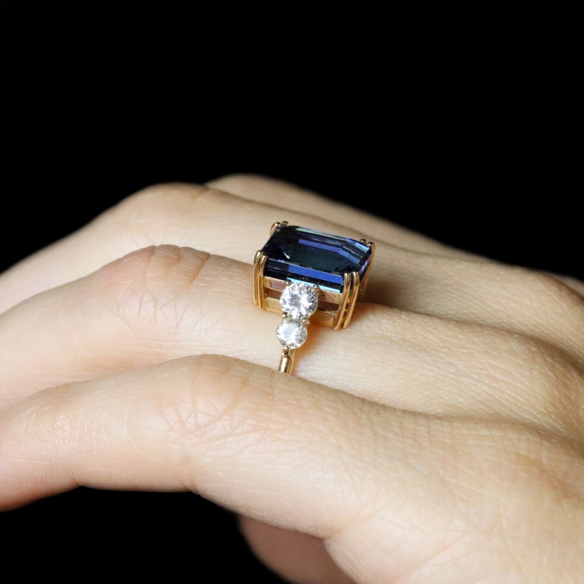 Certified Natural Tanzanite Ring With Its Diamonds-photo-6