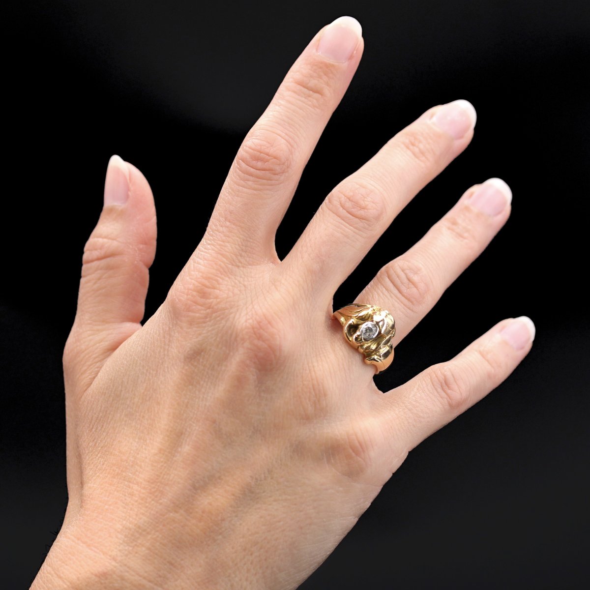 Old Lion Ring In Gold And Its Diamond-photo-1
