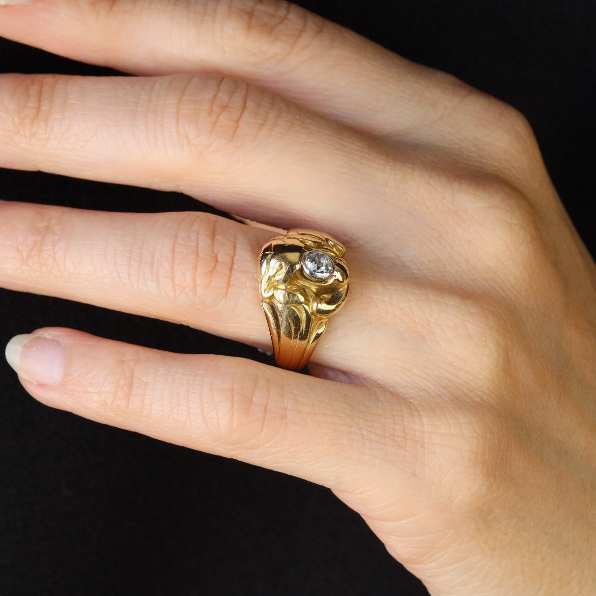 Old Lion Ring In Gold And Its Diamond-photo-7