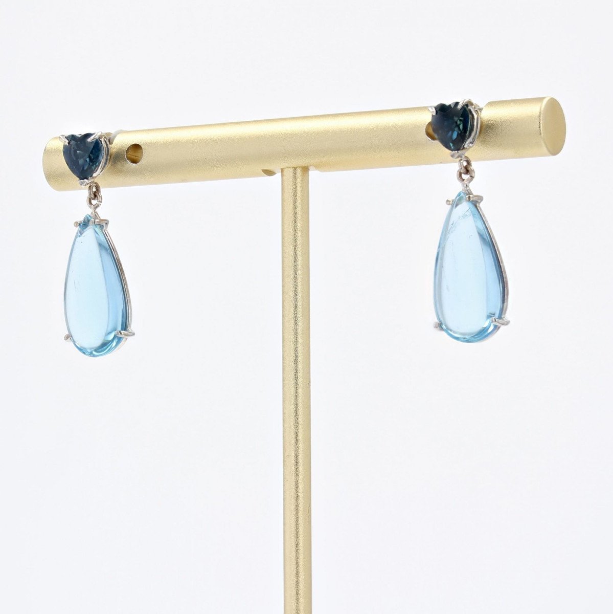 Sapphires And Aquamarines Earrings-photo-2