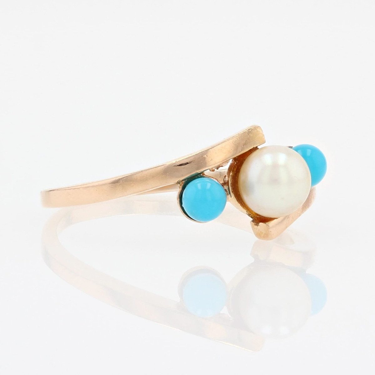 Cultured Pearl And Turquoise Pearl Ring-photo-4