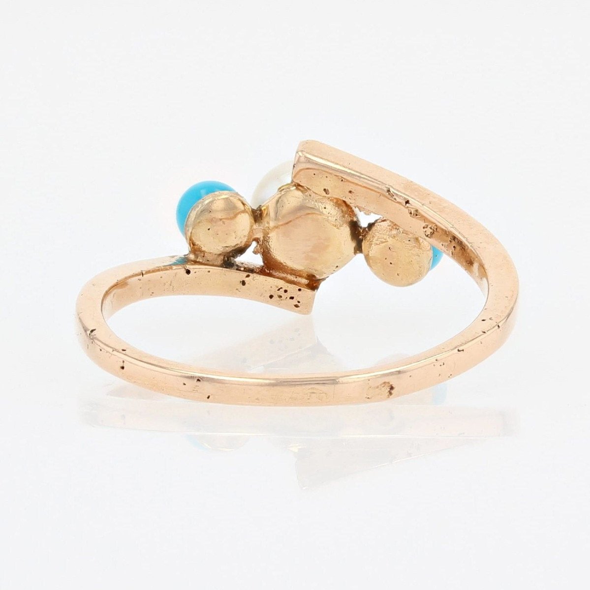 Cultured Pearl And Turquoise Pearl Ring-photo-2