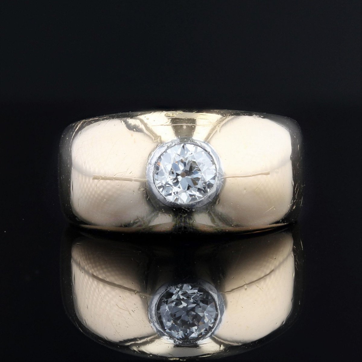Large Bague Jonc Diamant En Or-photo-3