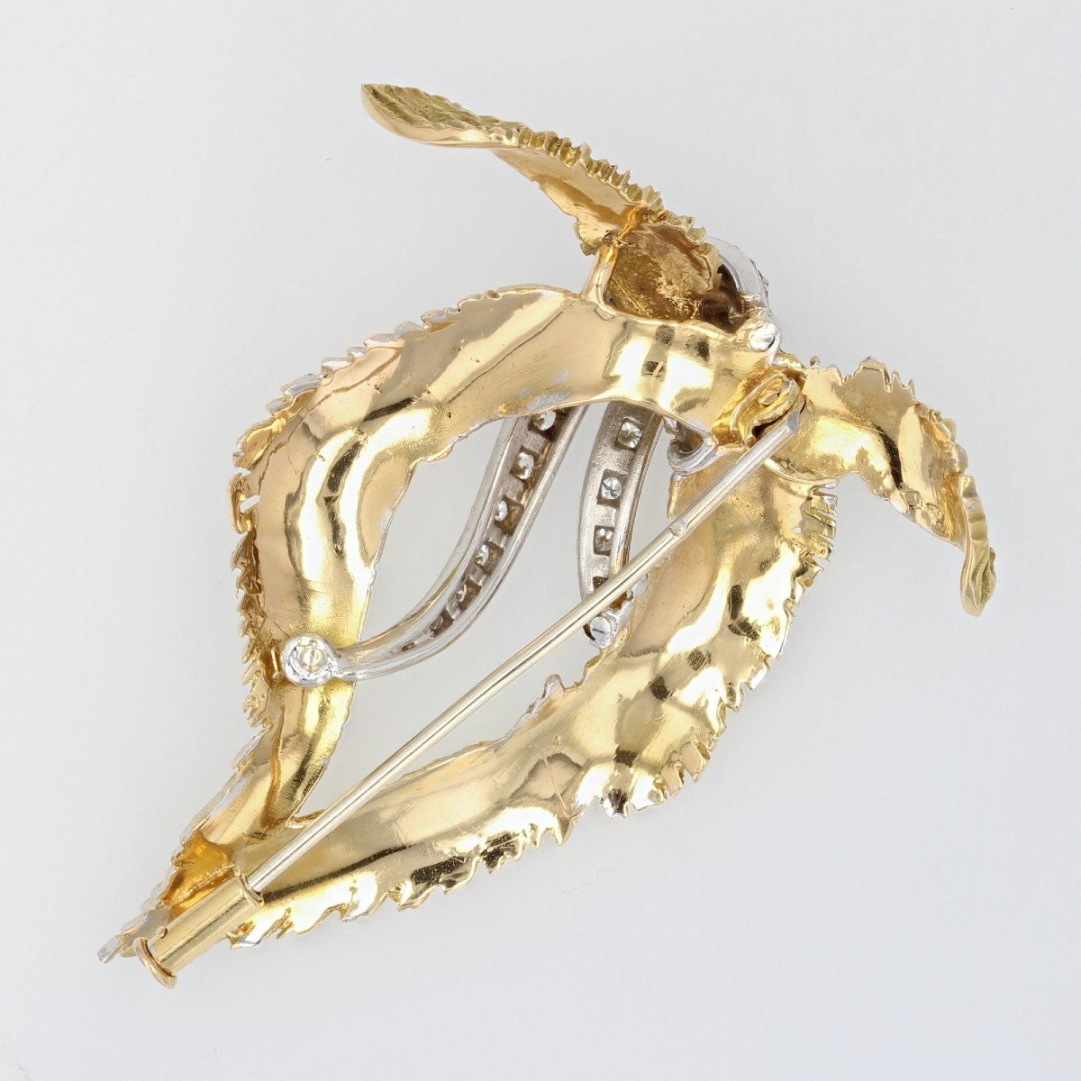 Broche Vintage En Or Amati Et Diamants-photo-3