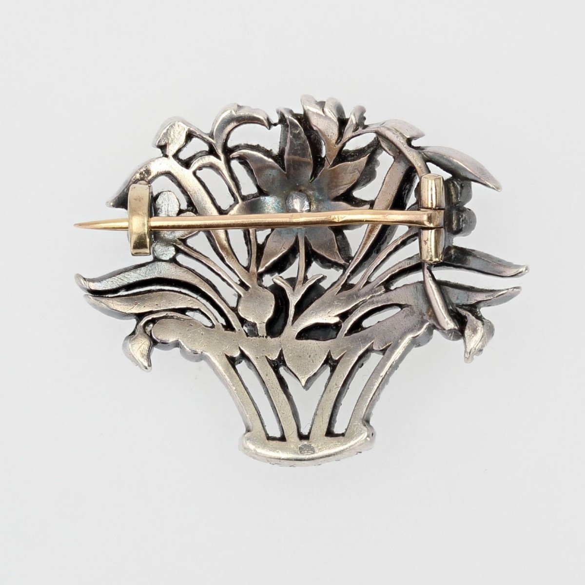 Broche Ancienne Bouquet De Diamants-photo-4