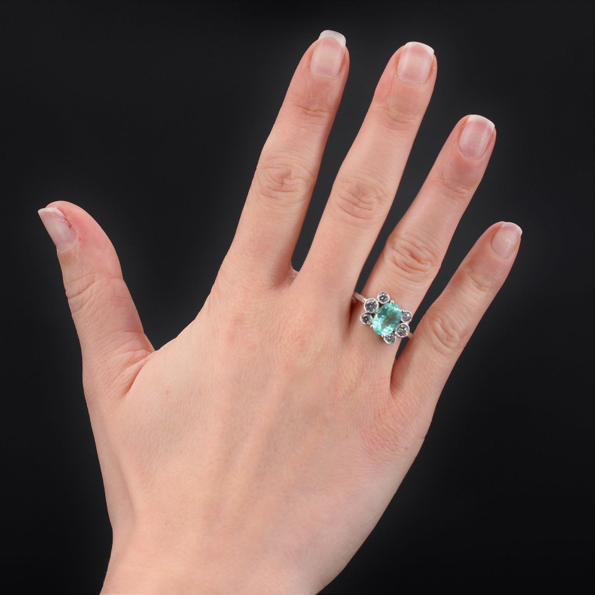 Paraiba Tourmaline And Diamonds Ring-photo-4