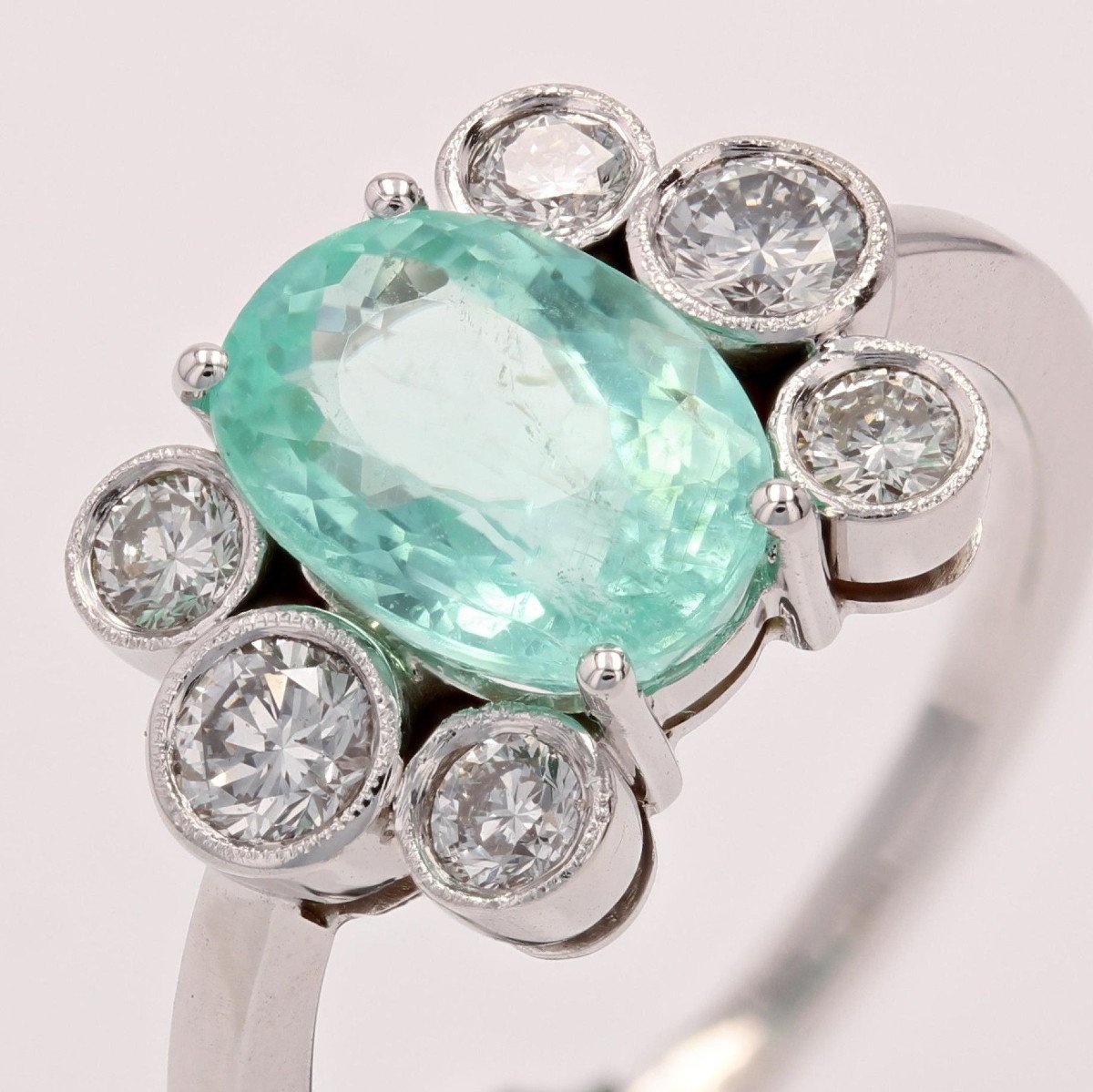 Bague Tourmaline Paraiba Et Diamants-photo-3