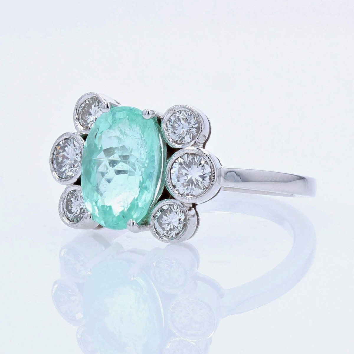 Bague Tourmaline Paraiba Et Diamants-photo-5