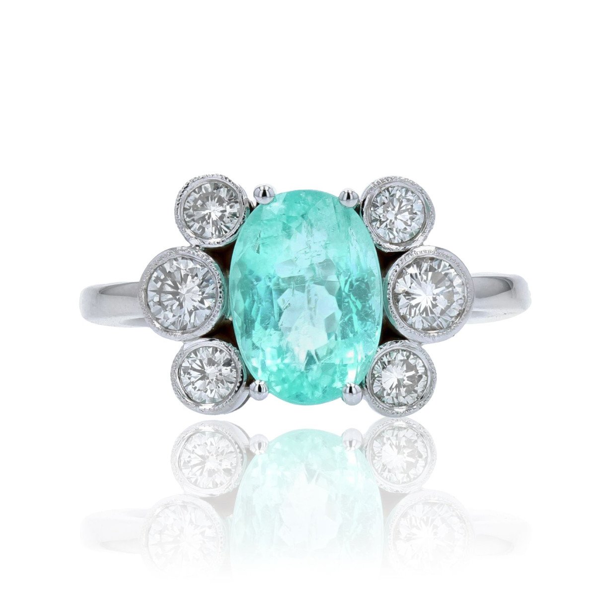 Bague Tourmaline Paraiba Et Diamants