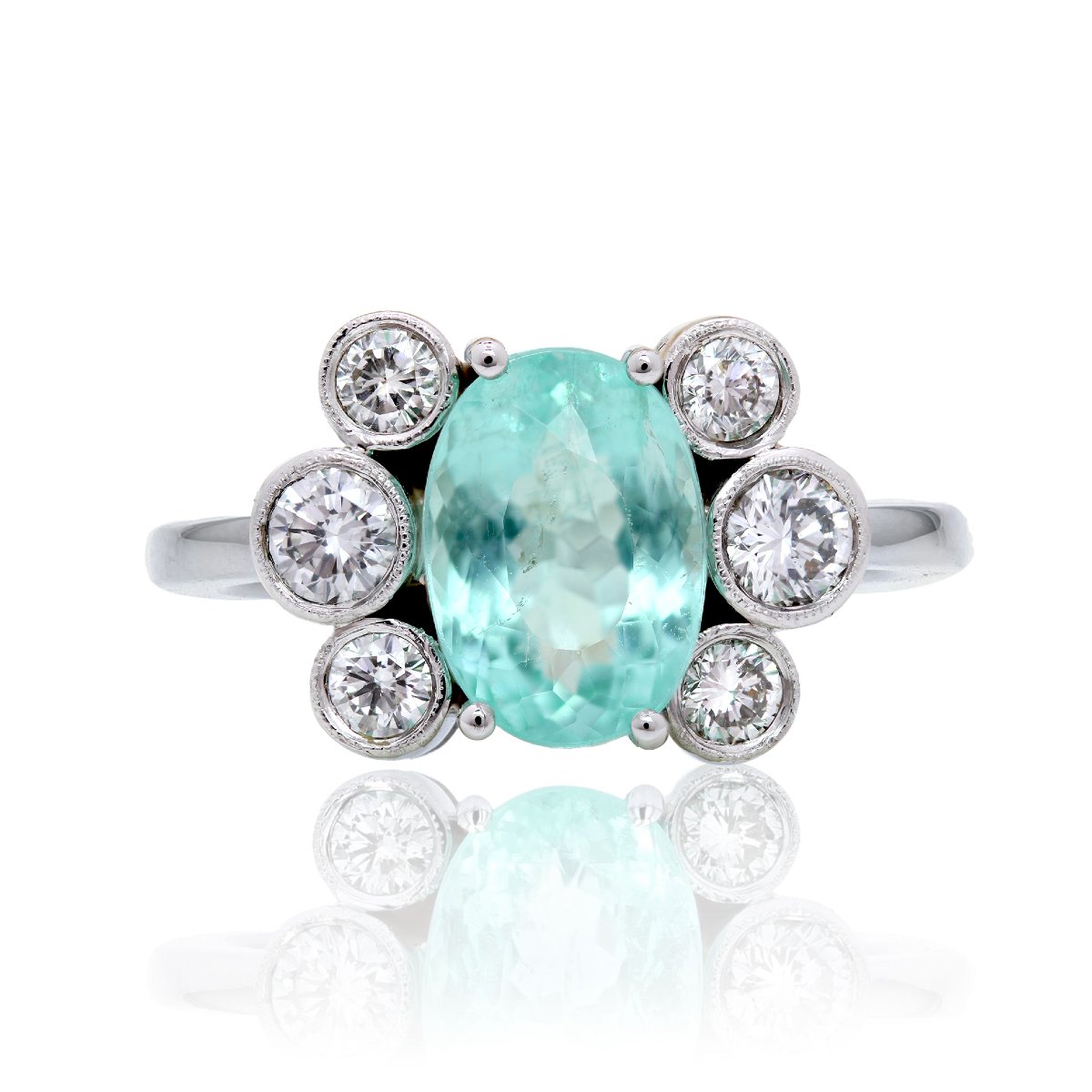 Paraiba Tourmaline And Diamonds Ring