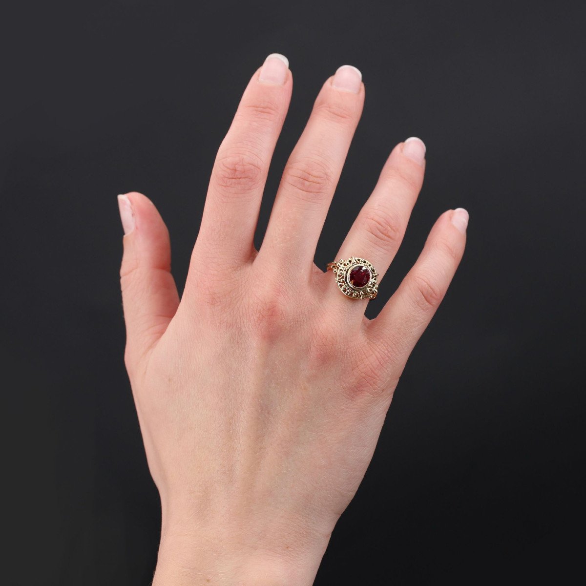 Old Natural Ruby And Yellow Gold Ring-photo-1