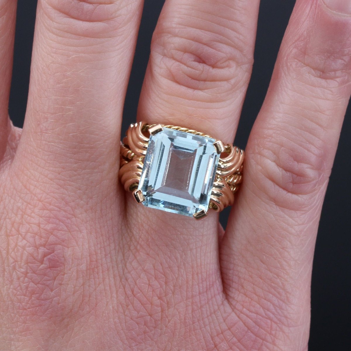 Vintage Aquamarine And Gold Ring-photo-4