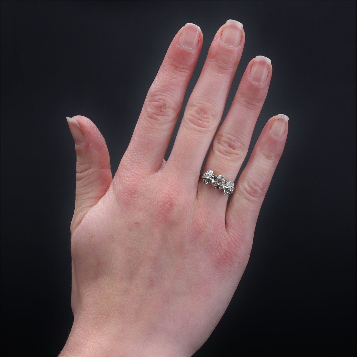 Bague Nœud Art Déco Diamants-photo-2