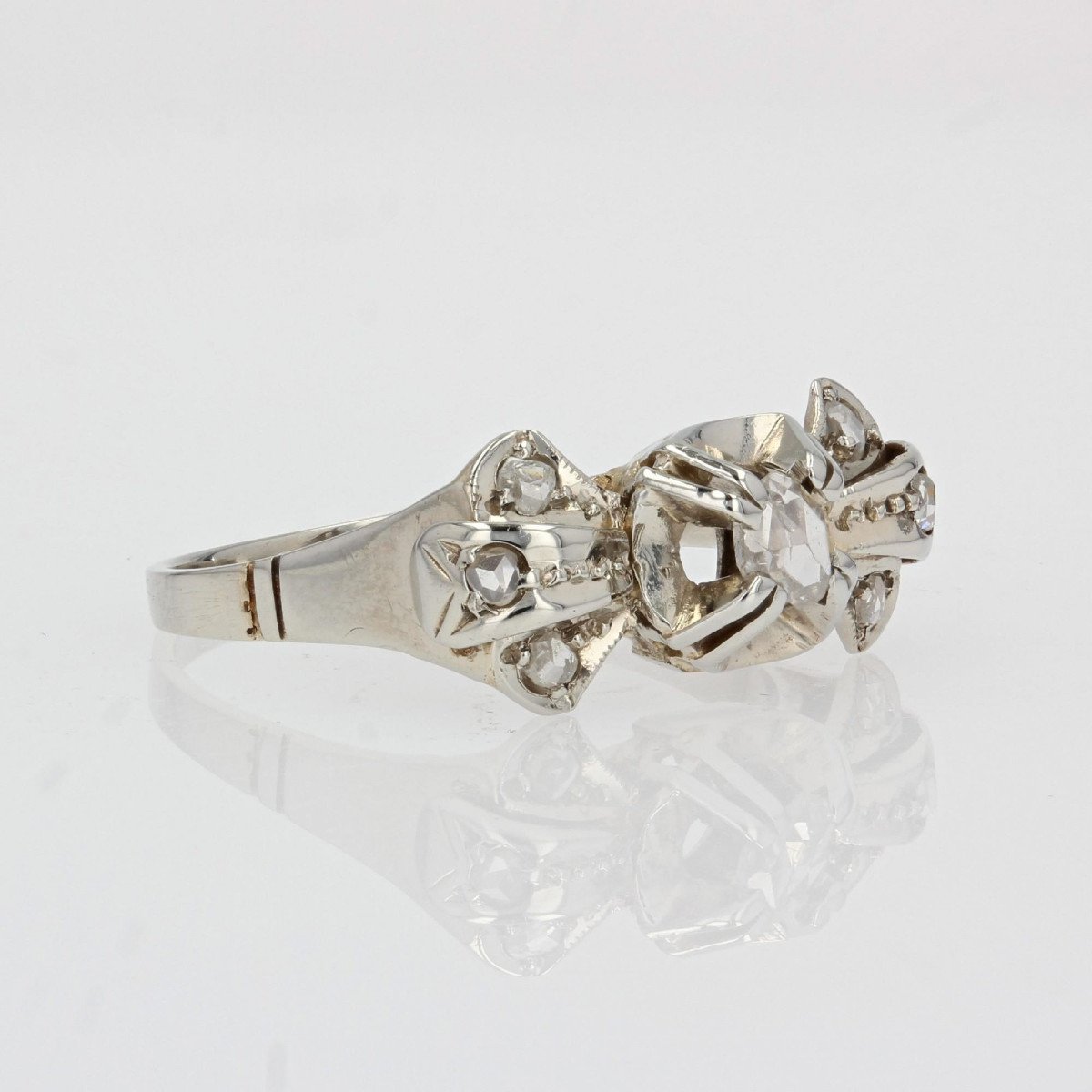 Bague Nœud Art Déco Diamants-photo-5