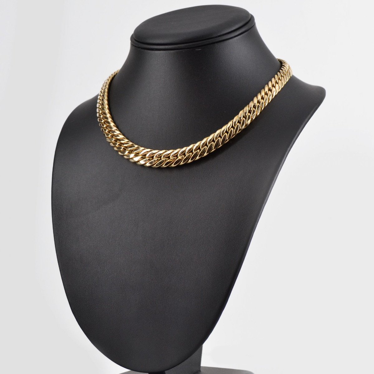 Second Hand Yellow Gold Curb Chain Necklace-photo-3