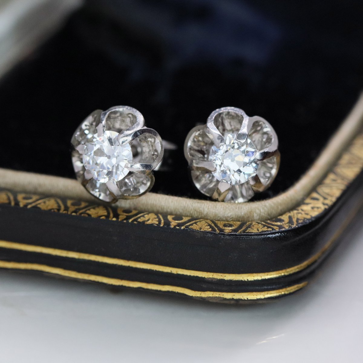 Boucles d'Oreilles Diamants Serti Dahlia-photo-3
