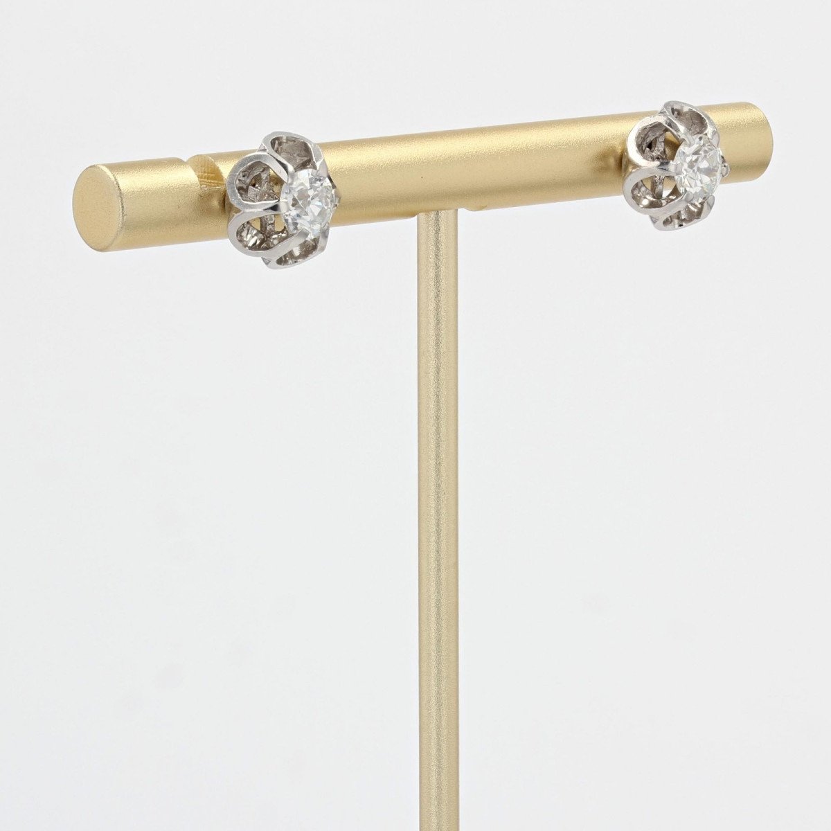 Boucles d'Oreilles Diamants Serti Dahlia-photo-2