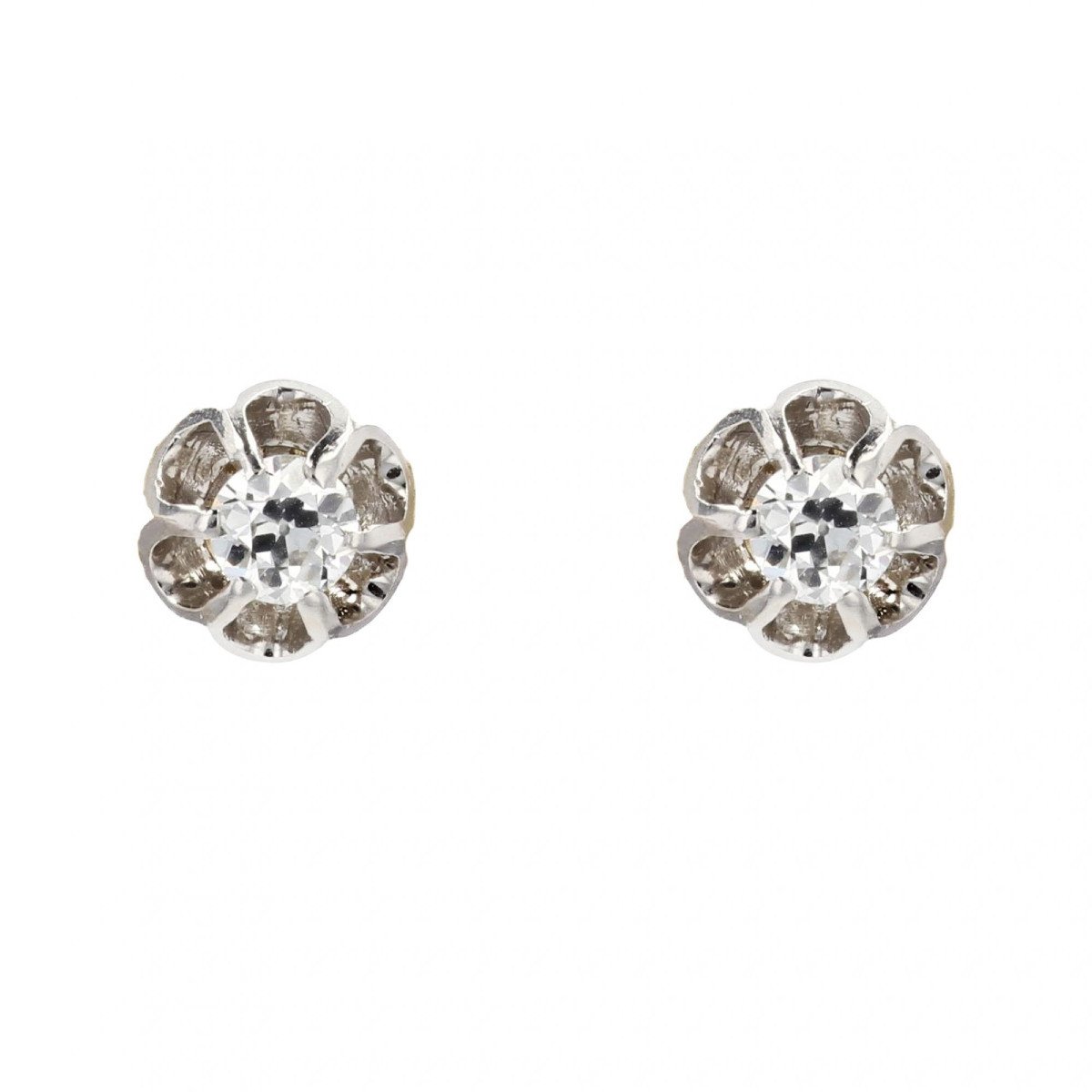 Boucles d'Oreilles Diamants Serti Dahlia