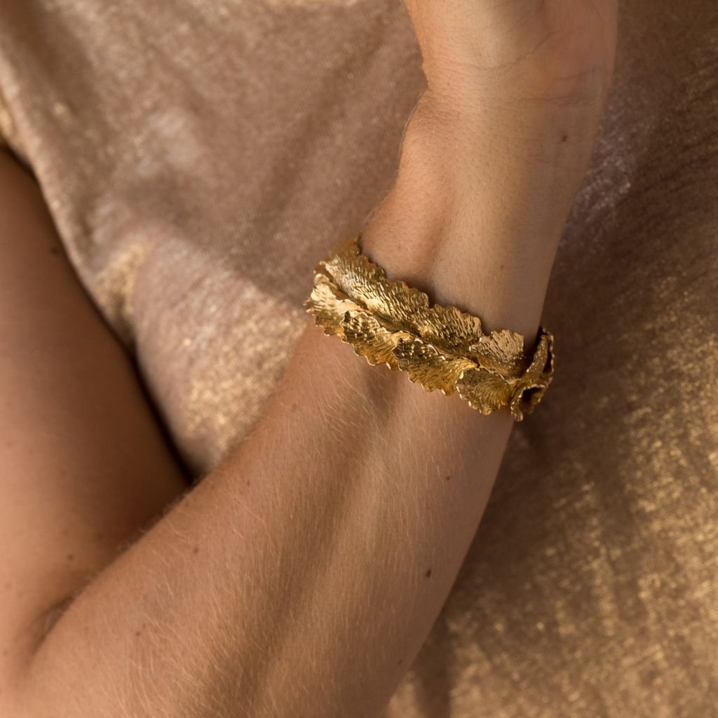 Bracelet en or feuilles-photo-2