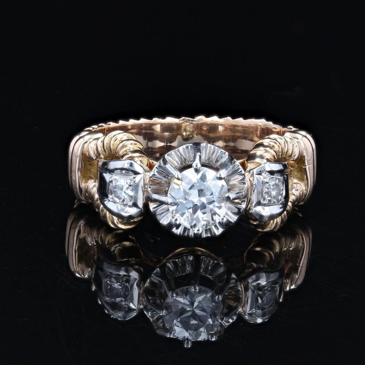 Bague Solitaire Vintage Diamant-photo-3