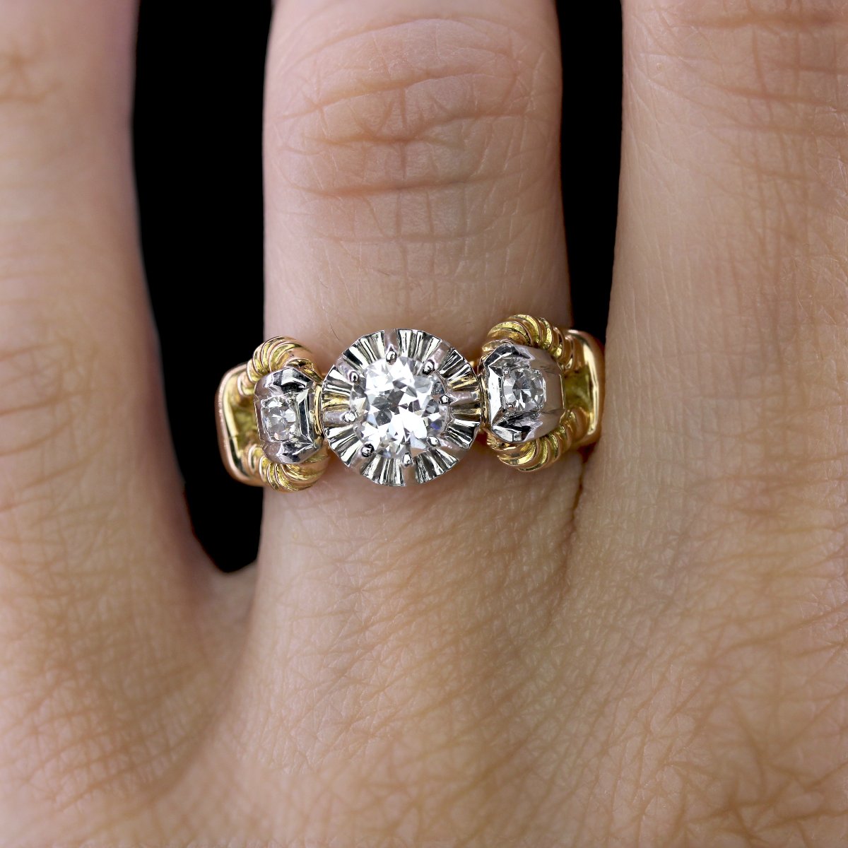 Bague Solitaire Vintage Diamant-photo-2