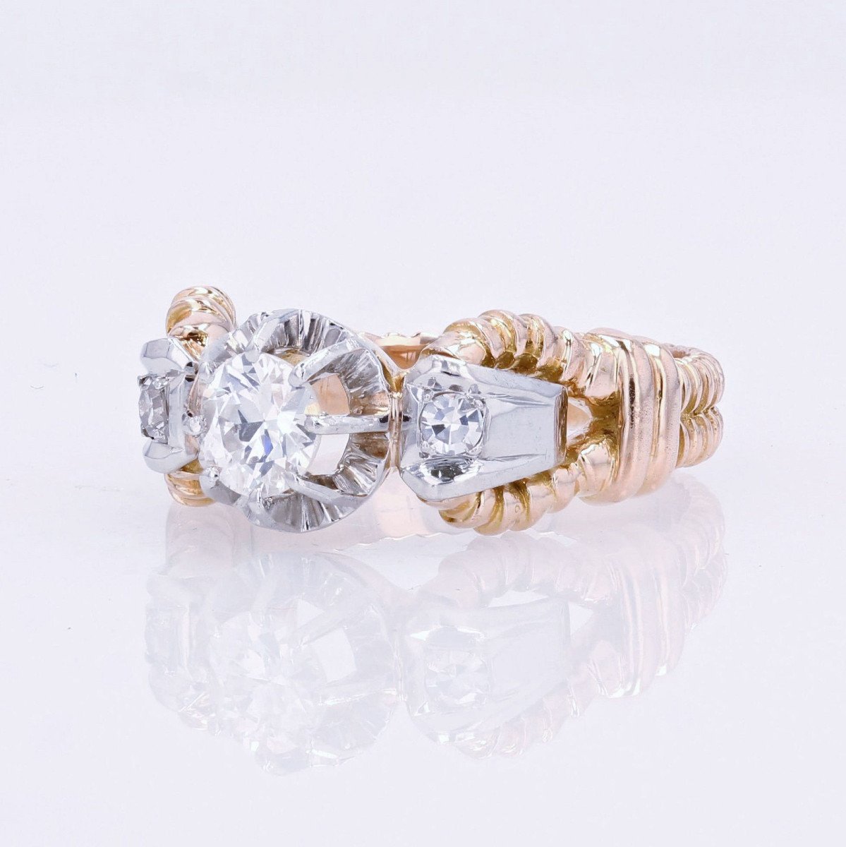 Bague Solitaire Vintage Diamant-photo-2