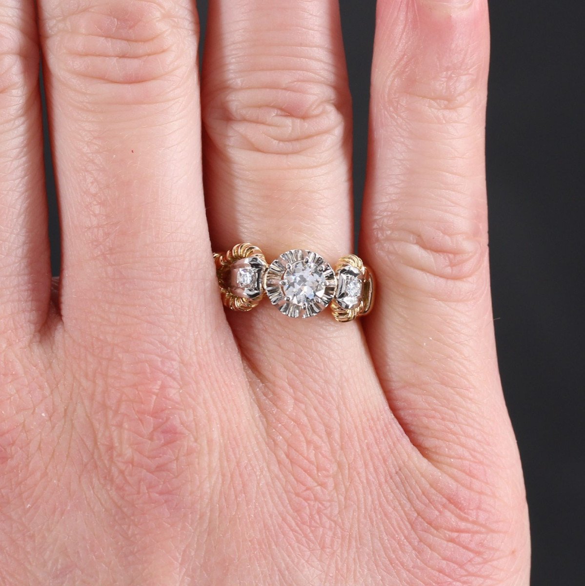 Bague Solitaire Vintage Diamant-photo-4