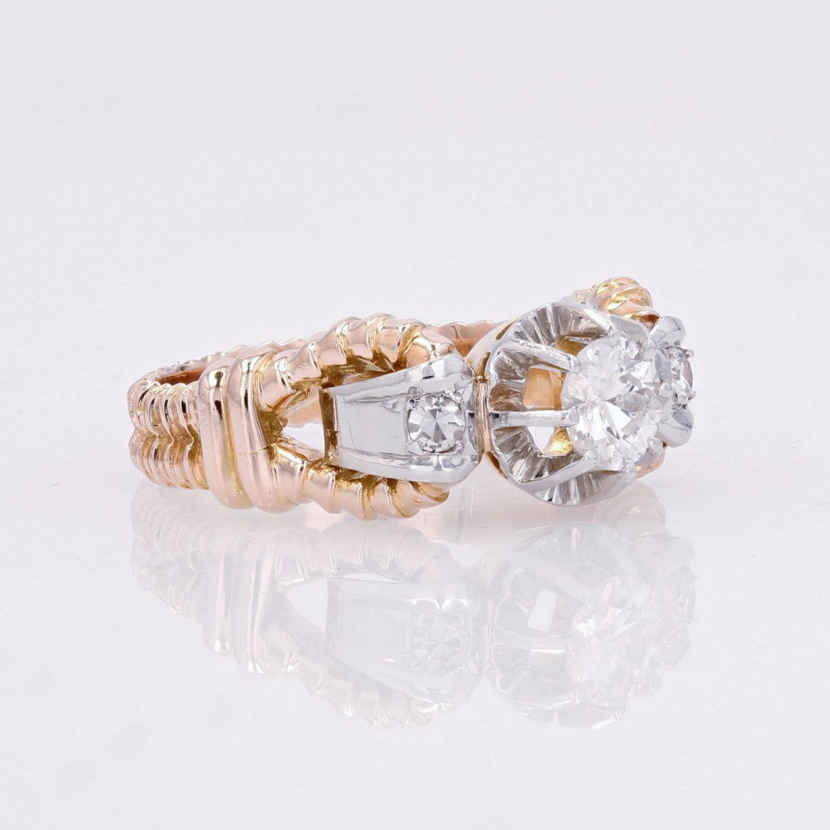 Bague Solitaire Vintage Diamant-photo-5