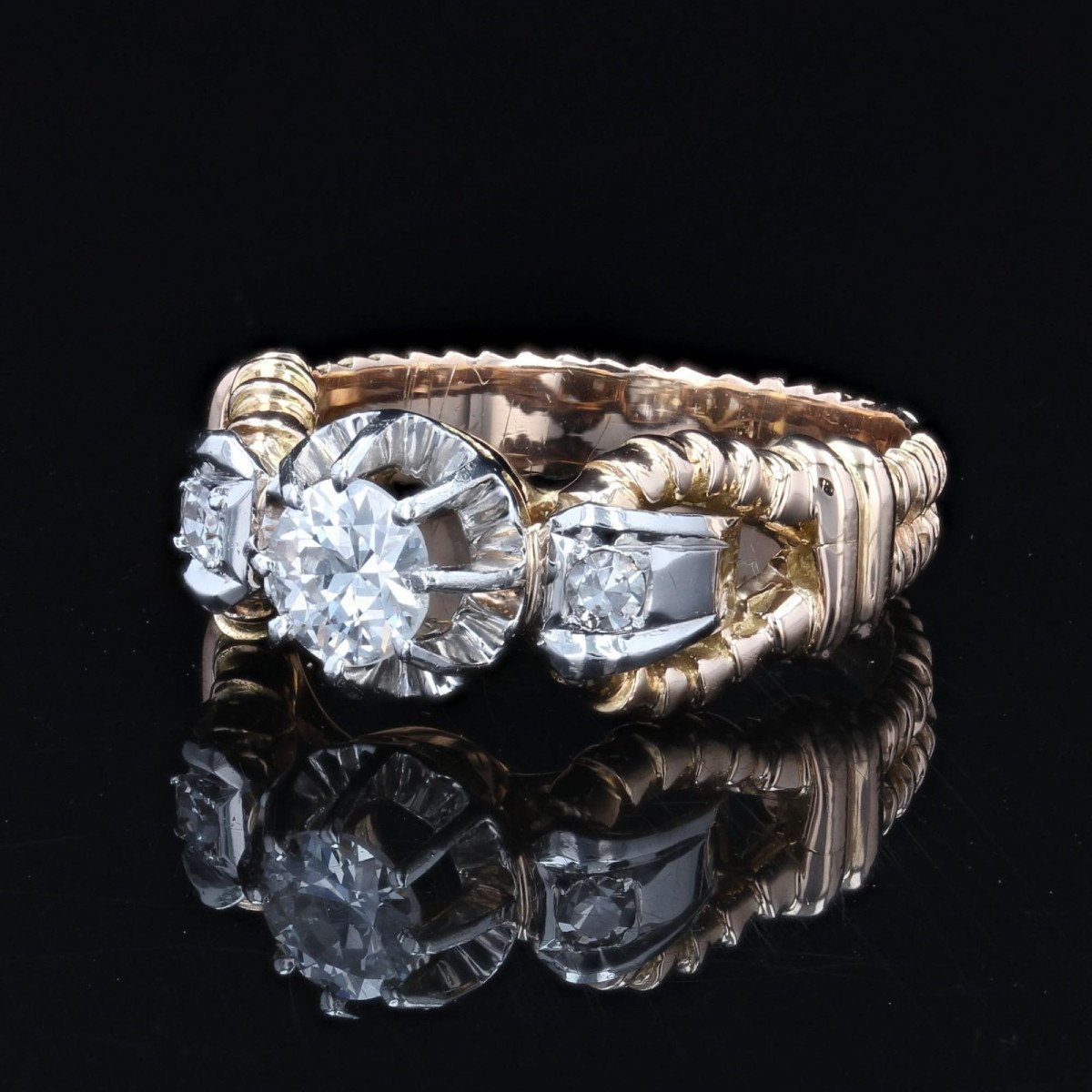 Bague Solitaire Vintage Diamant-photo-1