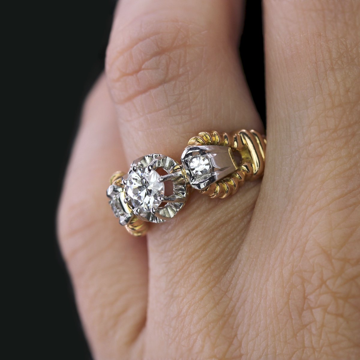Bague Solitaire Vintage Diamant-photo-3