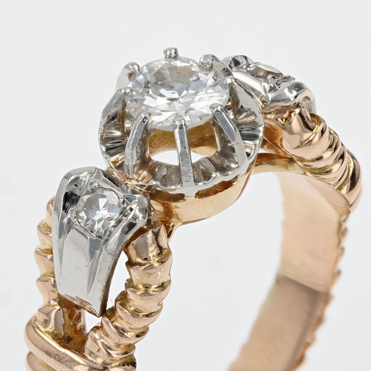 Bague Solitaire Vintage Diamant-photo-4