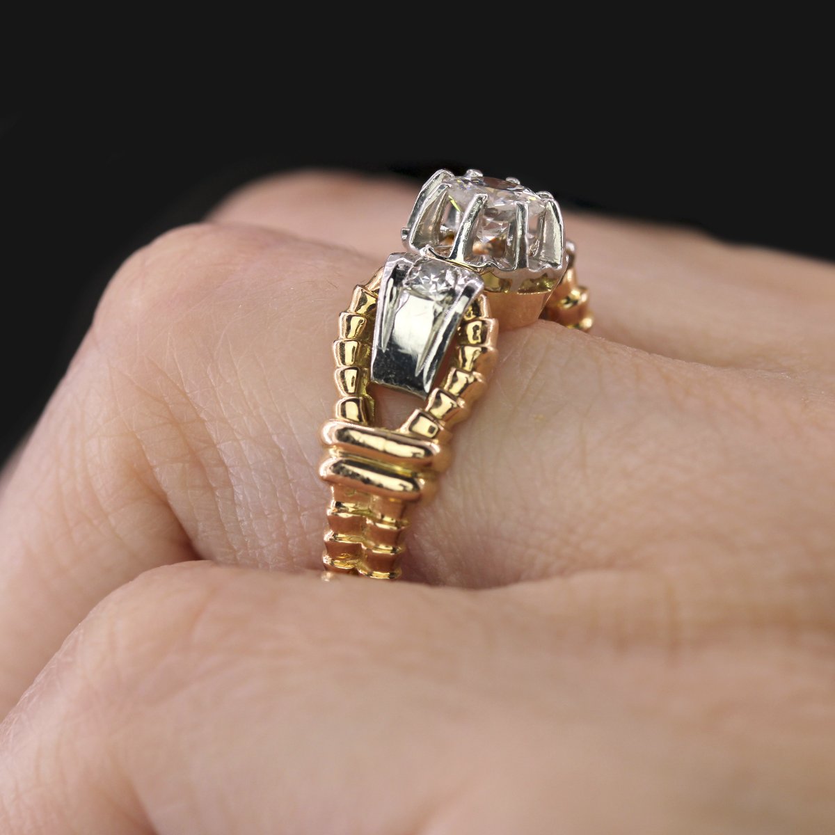 Bague Solitaire Vintage Diamant-photo-6