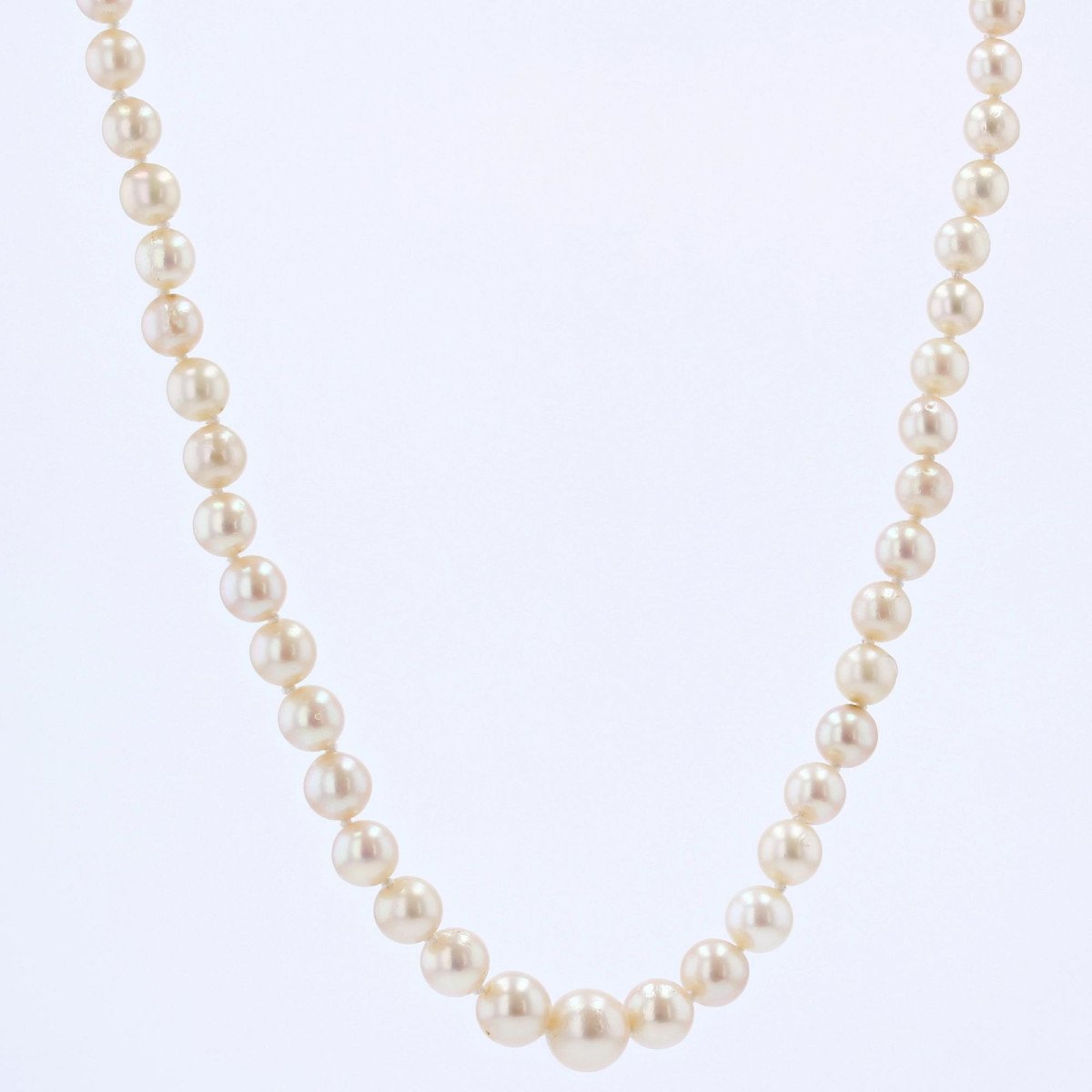 Cultured Pearl Necklace Yellow Gold Clasp-photo-4
