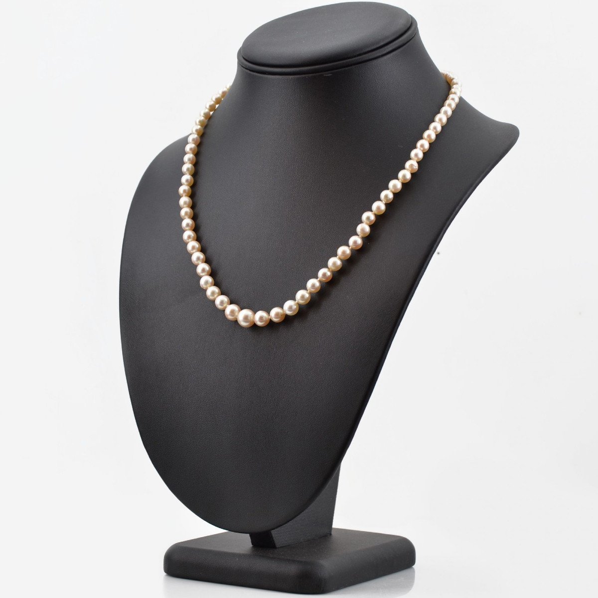 Cultured Pearl Necklace Yellow Gold Clasp-photo-3