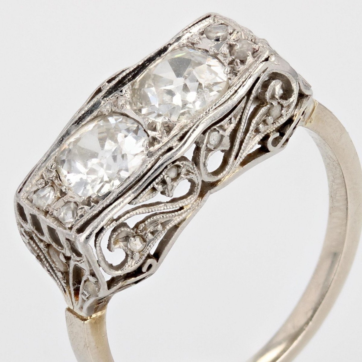 Art Deco Duo Diamond Ring-photo-4