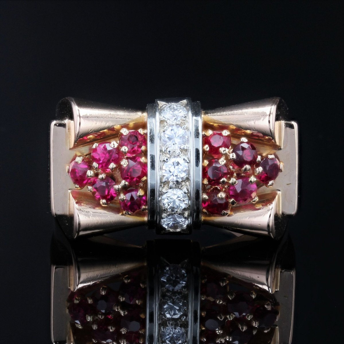 Bague Tank Diamants Et Rubis-photo-3