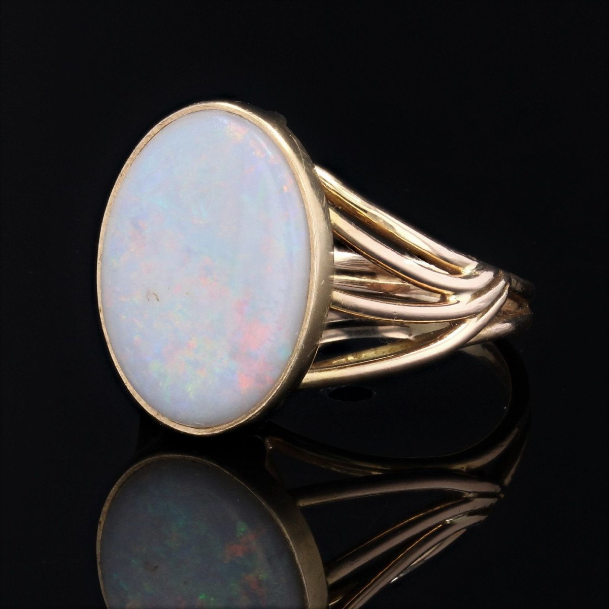 Bague Ancienne Opale Et Or-photo-2