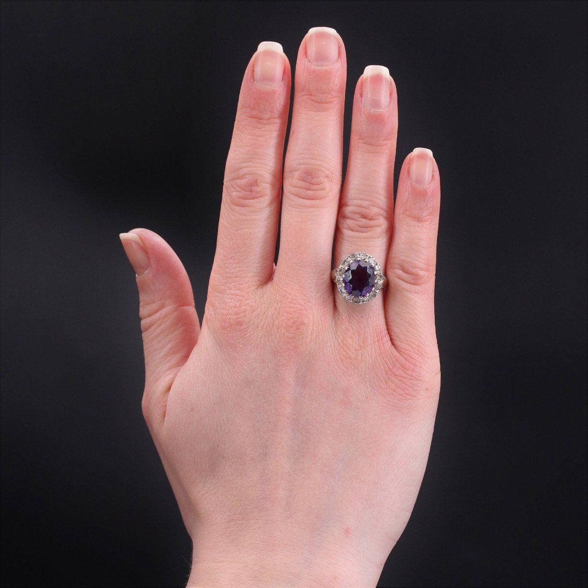 Amethyst Diamond Ring-photo-2