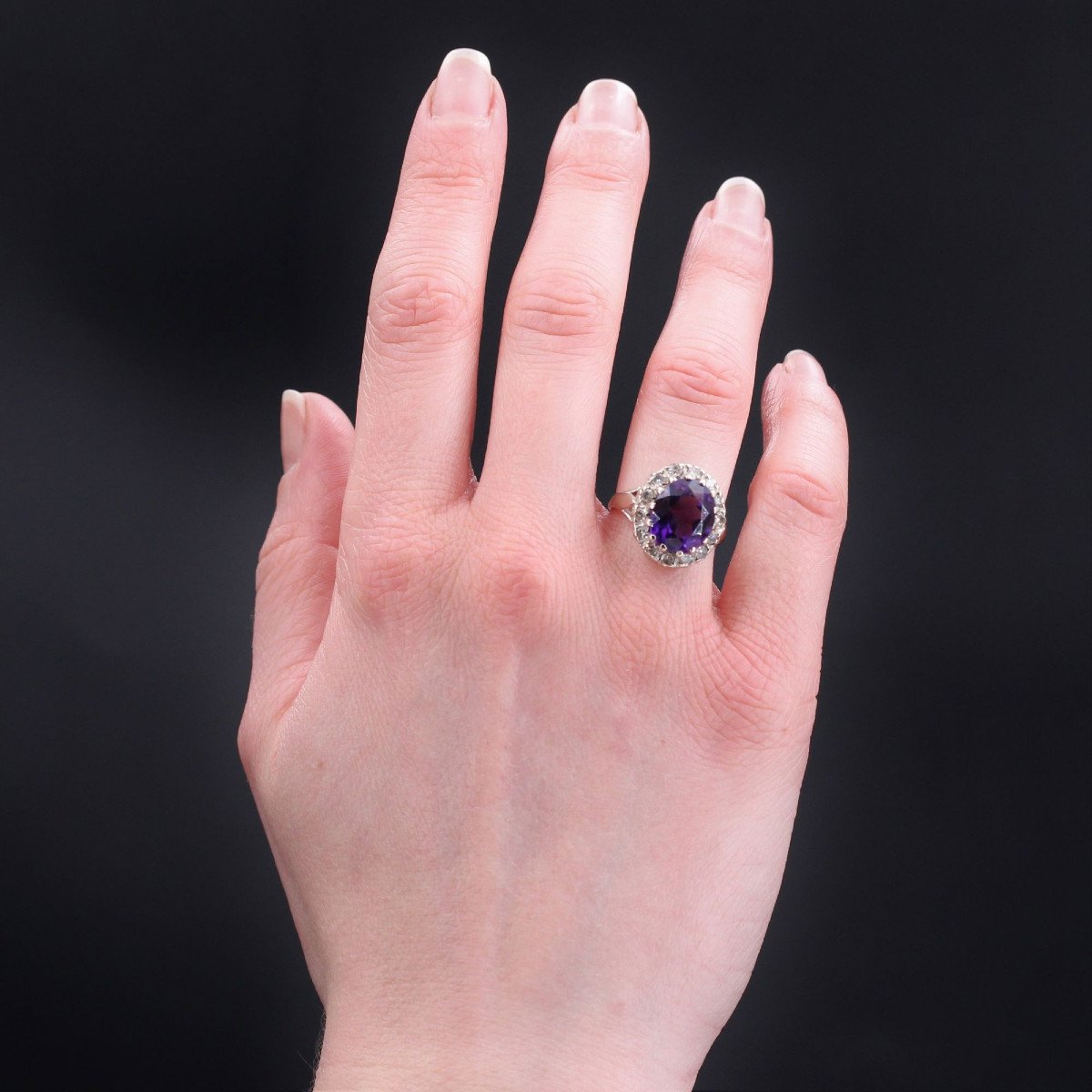 Amethyst Diamond Ring-photo-4