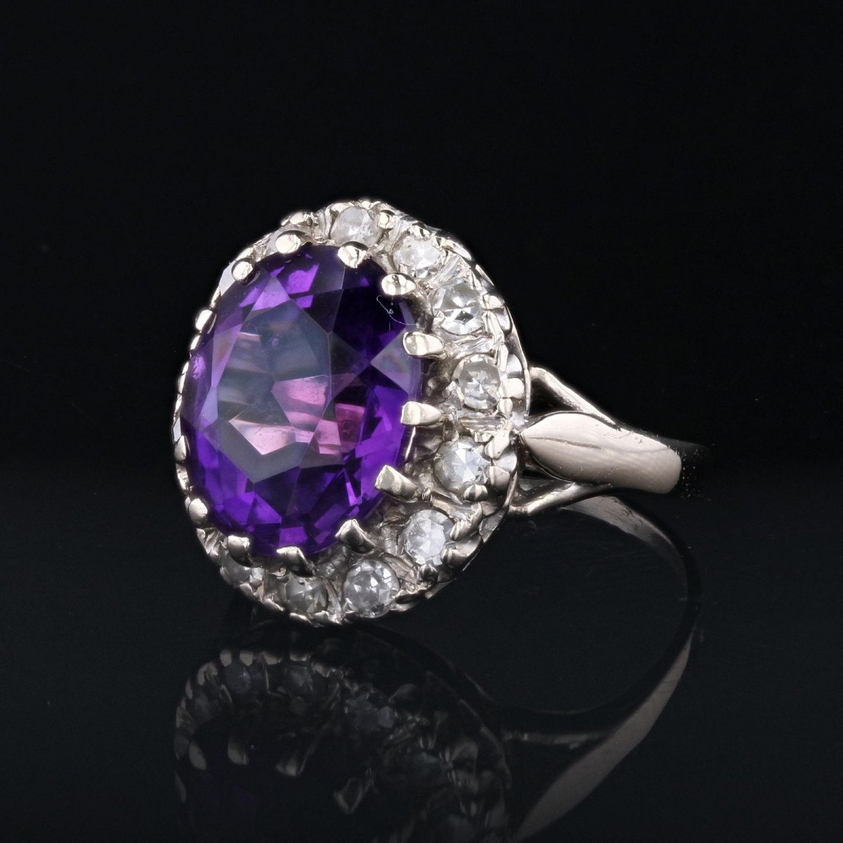 Amethyst Diamond Ring-photo-3